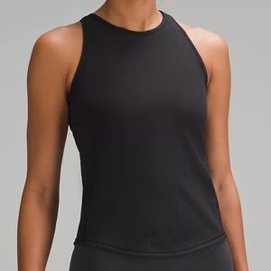 Lulu Ribbed Tank Top Black